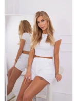 Bavlněná souprava se šortkami bílá Bavlněná souprava se šortkami bílá