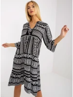 Šaty D73771M30214A1EN černobílé