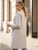 Dámský dlouhý béžový kabát LINNORE oversize FashionStreet NY0706