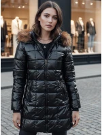 WINTERZIP dámská prošívaná zimní bunda s kapucí černá FashionStreet TY4568z