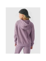 Dívčí nepruhovaná mikina s kapucí 4F Junior 4FJWMM00TSWSF1316-51S