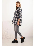 Dámská bavlněná kostkovaná košile s efektem obnošení modrá Dámská bavlněná kostkovaná košile s efektem obnošení modrá