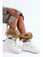 Dámské sněžné šněrovací boty bílé Santero