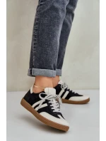 Zazoo N1068 Kožené Nízké Tenisky Dámské Černé