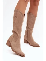 Kozačky Kovbojky Dámské Khaki Jazelle Kozačky Kovbojky Dámské Khaki Jazelle