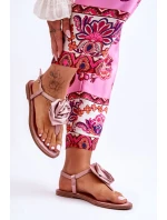 Dámské žabky s látkou Rose Nude Carisma