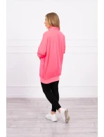 Mikina se zipem a kapsami růžová neonová Mikina se zipem a kapsami růžová neonová