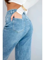 Dámské džíny s širokou nohavicí a vysokým pasem