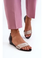 Kožené Sandály Maciejka 1971-65 Černá