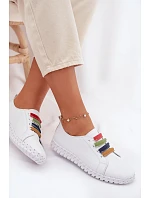 Kožené dámské polobotky Vinceza 95376 Bílé