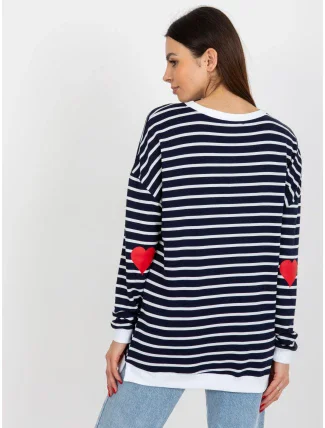 Dámská mikina LO BL LK 236 .27X bílá a tmavě modrá - FPrice Dámská mikina LO BL LK 236 .27X bílá a tmavě modrá - FPrice