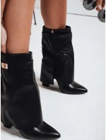 Dámské kozačky na jehlovém podpatku s širokým svrškem černé FashionStreet ZY1116