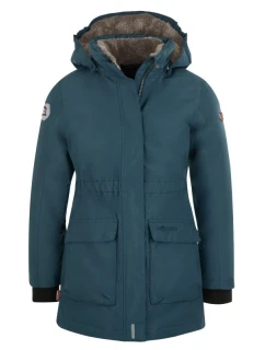 Dětská dívčí nepromokavá zimní péřová bunda s kapucí Trollkids Alesund Navy Blue (301-142)