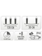 Světelné závěsy na vánoční stromek 120x120 CM 232LED MULTIKOLOR sněhové vločky