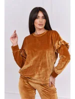 Velurová souprava s volánky velbloud Velurová souprava s volánky velbloud