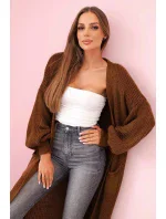 Svetr dlouhý kardigan světle hnědá