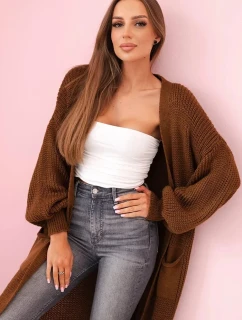 Svetr dlouhý kardigan světle hnědá