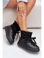 Dámské Sněhule Na Platformě Zateplené Kožíškem Černé Aziara Dámské Sněhule Na Platformě Zateplené Kožíškem Černé Aziara