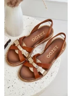Zazoo 40382 Dámské kožené sandály hnědé