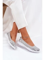 Kožené perforované baleríny Vinceza 95323 šedé