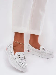 Děrované baleríny z přírodní kůže Vinceza 95331 bílé