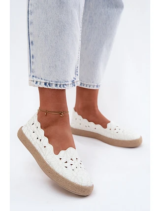 Dámské espadrilky s otvorem s květinami bílé Merivelle Dámské espadrilky s otvorem s květinami bílé Merivelle