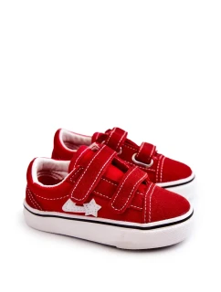 Klasické dětské tenisky se suchým zipem Červené Phiris