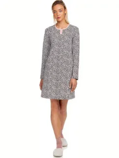 Dámská noční košile 15444 - 271 šedá/růžová se vzorem - Vamp