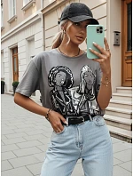 Dámské bavlněné tričko COMIS tmavě šedé FashionStreet RY2607 Dámské bavlněné tričko COMIS tmavě šedé FashionStreet RY2607