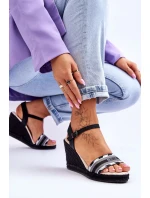 Dámské pohodlné sandály na klínu Big Star LL274877 černé