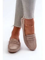 Dámské Mokasíny Z Ekologického Zamsu Světle Béžové Rerceria