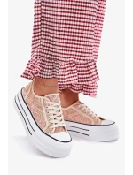 Dámské nízké trampky na platformě Melina – růžové