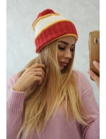 Dámská čepice Kinga K297 red+mustard+ecru