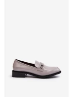Dámské lakované mokasíny šedé Nerilaja
