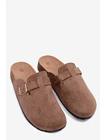 Ženské pantofle Chodaki s Zlatým Přezkou Khaki Alpine Ženské pantofle Chodaki s Zlatým Přezkou Khaki Alpine