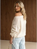 Dámský oversize kardigan bez zapínání, barva ecru, FashionStreet MY2566