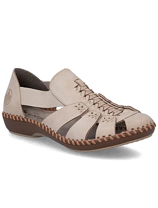 Béžové kožené dámské sandály Rieker M1679-60