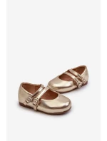 Dětské baletky s proužky zlaté Margenis