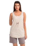 Pohodlné dvoudílné dámské pyžamo 14301 - Vanilka/puntíky Pohodlné dvoudílné dámské pyžamo 14301 - Vanilka/puntíky