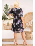 Dámské šaty SC331 černé s květy - Karko