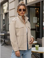 Dámská semišová bunda bomber béžová FashionStreet TY5653