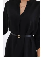 Šaty s delšími zády a pásem černý