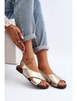 Zazoo 40407 Dámské kožené sandály Zlaté
