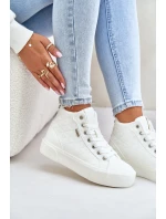 Zateplené Dámské Tenisky Se Švy Bílé Big Star OO274A479 Zateplené Dámské Tenisky Se Švy Bílé Big Star OO274A479