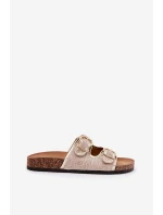 Dámské Textilní Pantofle Na Korekovej Platformě Se Sponami Zlaté Osoffe Dámské Textilní Pantofle Na Korekovej Platformě Se Sponami Zlaté Osoffe