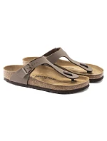 Pánské šedé žabky Birkenstock Gizeh Birko-Flor Nubuck Stone regular wide (43391) dámské Pánské šedé žabky Birkenstock Gizeh Birko-Flor Nubuck Stone regular wide (43391) dámské