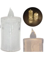 DEKORATIVNÍ SVÍČKA 10,5 CM TRANSPARENTNÍ TEPLÁ BÍLÁ 1 LED