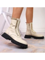 Zateplené kožené boty s řetězem Artiker W HBH40