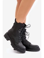 Zateplené boty worker na zip černé Leairae Zateplené boty worker na zip černé Leairae