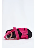 Eko Semišové Sandály Dámské S Suchým Zipem Fuchsie Valpera Eko Semišové Sandály Dámské S Suchým Zipem Fuchsie Valpera